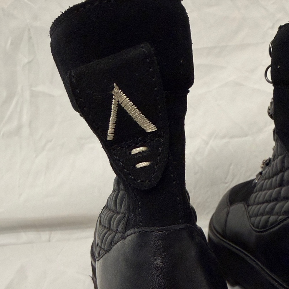 Black Quilted Combat Boots - Picture 8 of 12